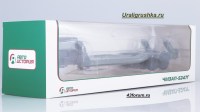 Коллекционная масштабная модель 1:43 Двухосный полуприцеп-танковоз ЧМЗАП-5247Г серо-зеленый (Автоистория)